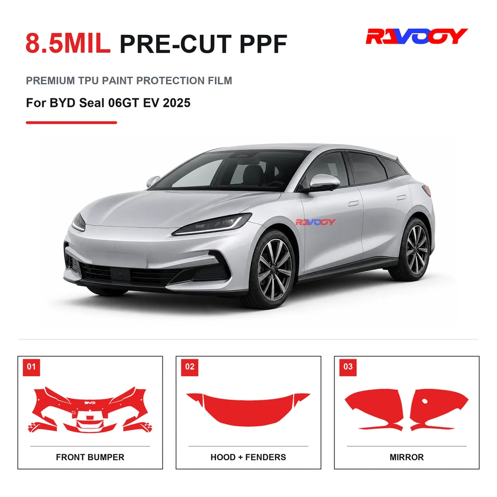 Precut PPF For BYD Seal 06GT EV 2025 8.5mil TPU Clear Paint Protection Film Self Healing Hydrophobic UV Stone Chip Guard