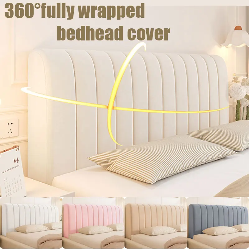 Luxury Soft Thick Velvet Bed Head Cover Headboard Cover All-inclusive Solid Color Bedside Bed Back Dust Protector