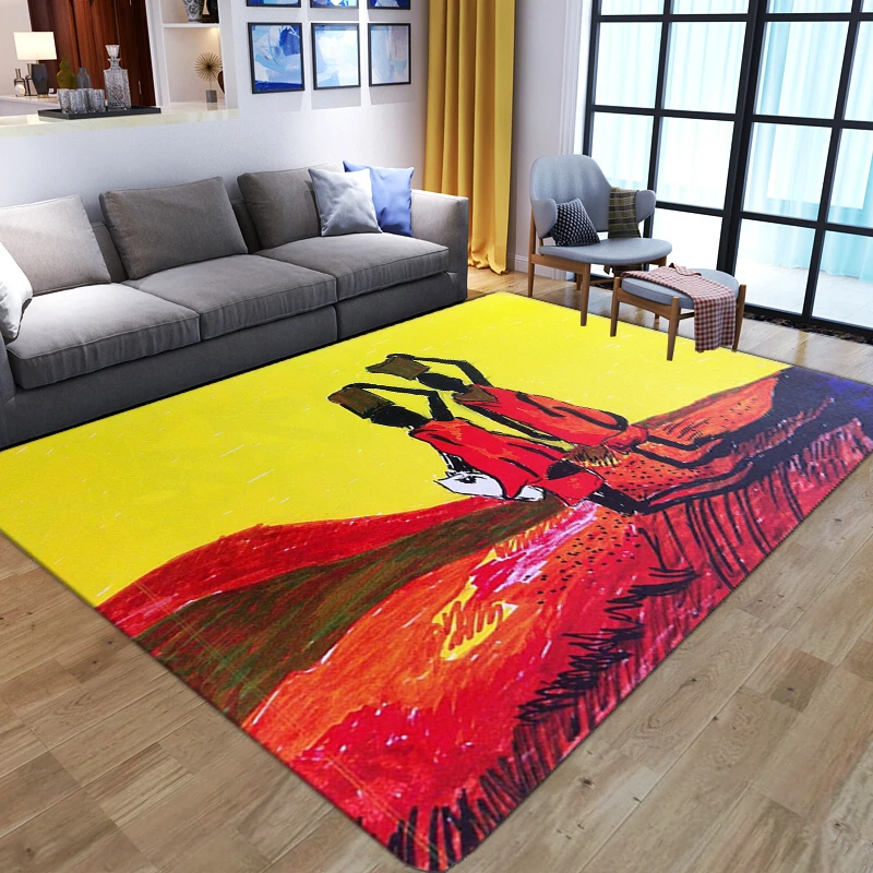 Ethnic Style Old Tribe 3D Oil Painting Carpets for Living Room Bedroom Decor Home Anti-slip Floor Mats Soft Child Play Area Rugs