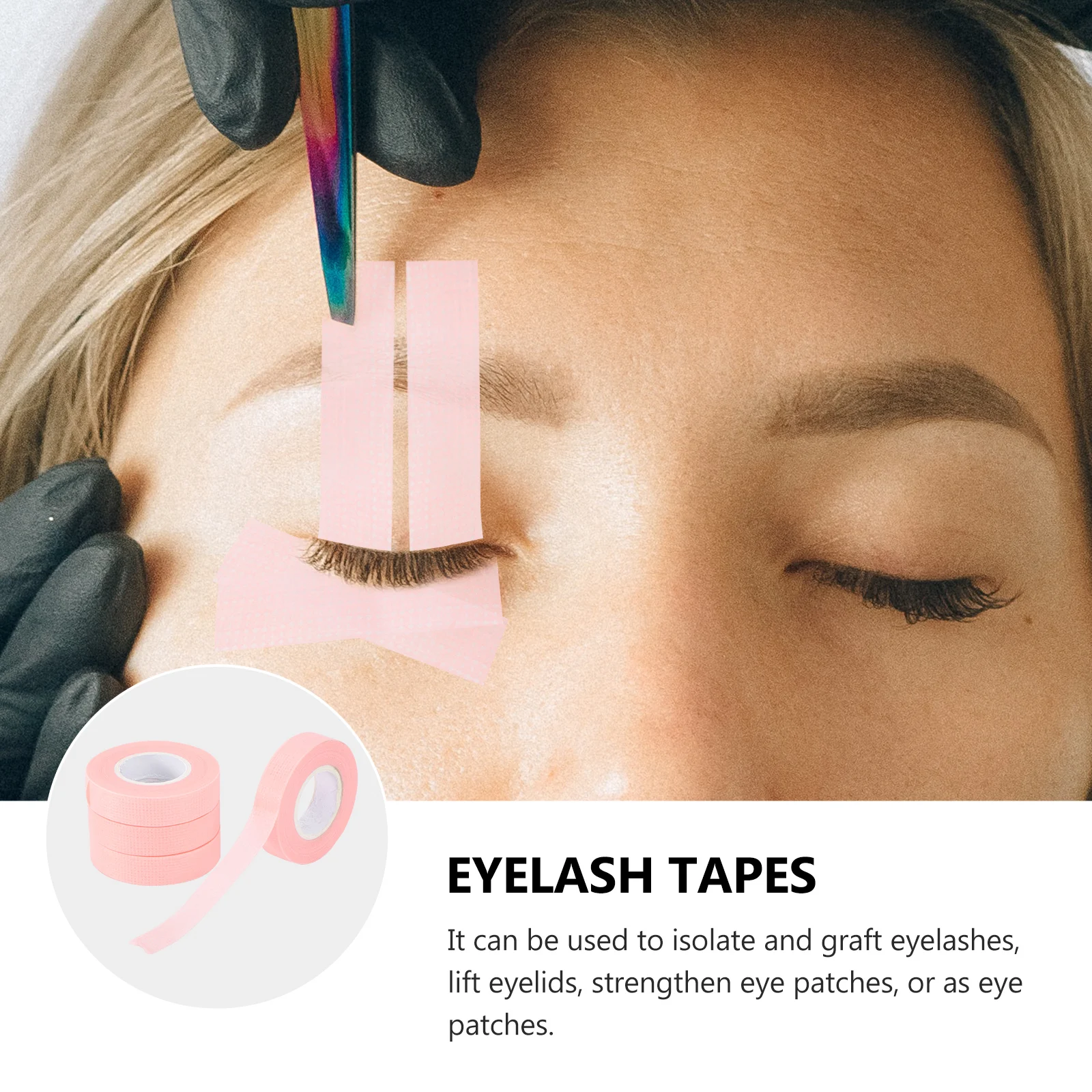 

4pcs 4 Rolls Non-Woven Lash Tapes Eyelash Extension Isolation Patches Pink Elastic Breathable Grafting Belts For Salon