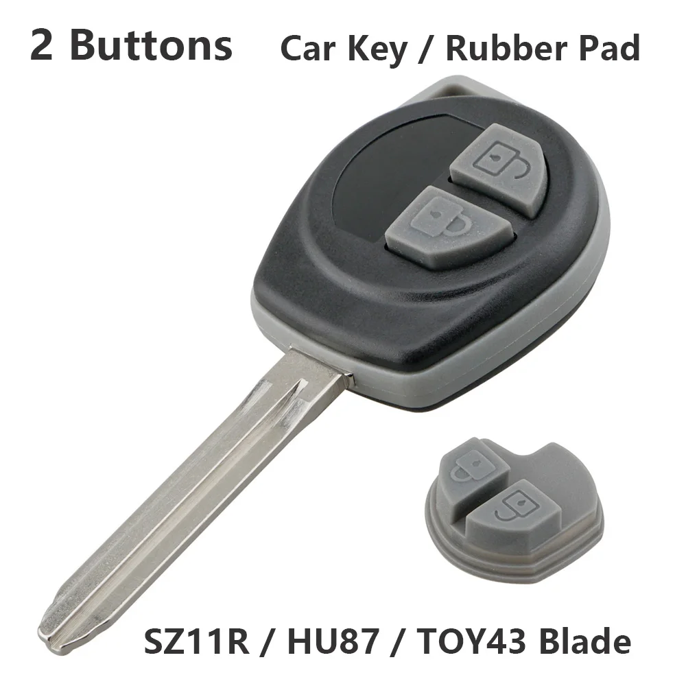 2 guziki wymienne futerał na pilota zdalnego sterowania obudowa kluczyka do samochodu z ostrzem SZ11R / HU87 / TOY43 nadające się do SUZUKI / AGILA/IGNIS ALTO SX4