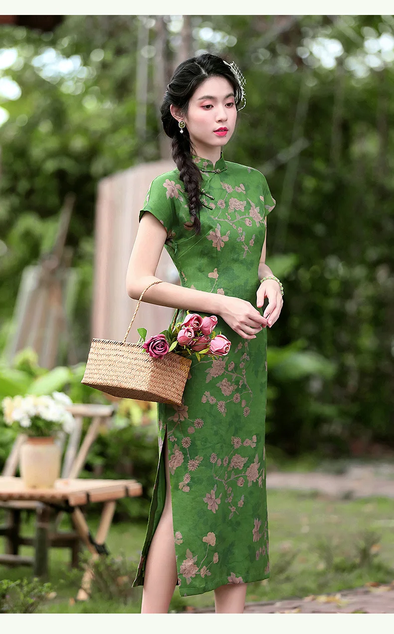 women's button down dress Adeline A-Line Midi FINAL SALE Jasper / 2X ruby COLOR:As photo(Dark Green) Sydney Sweeney's Shimmery Sheer Full button placket continues
