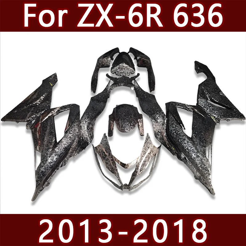 

Комплект обтекателей мотоцикла на заказ из АБС-пластика для Kawasaki ZX-6R 636 2013-2018, обтекатели кузова ZX6R636 13-18, крышка кузова, волоконный узор