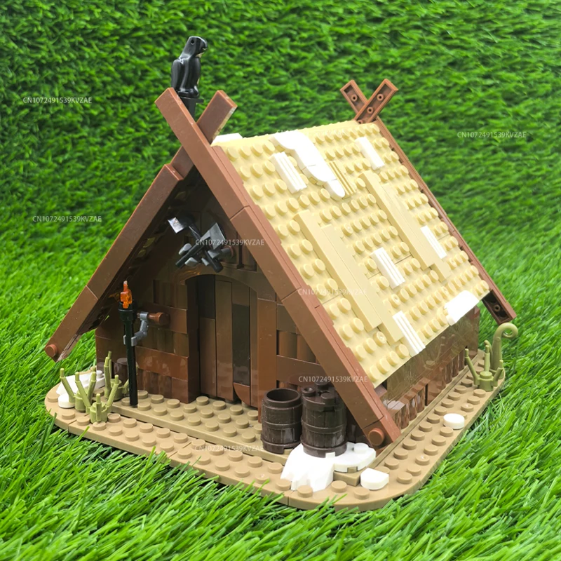 MOC Medieval Village House Architecture Building blocks playable model Removable roof constructor assembly Toy Bricks Xmas gift