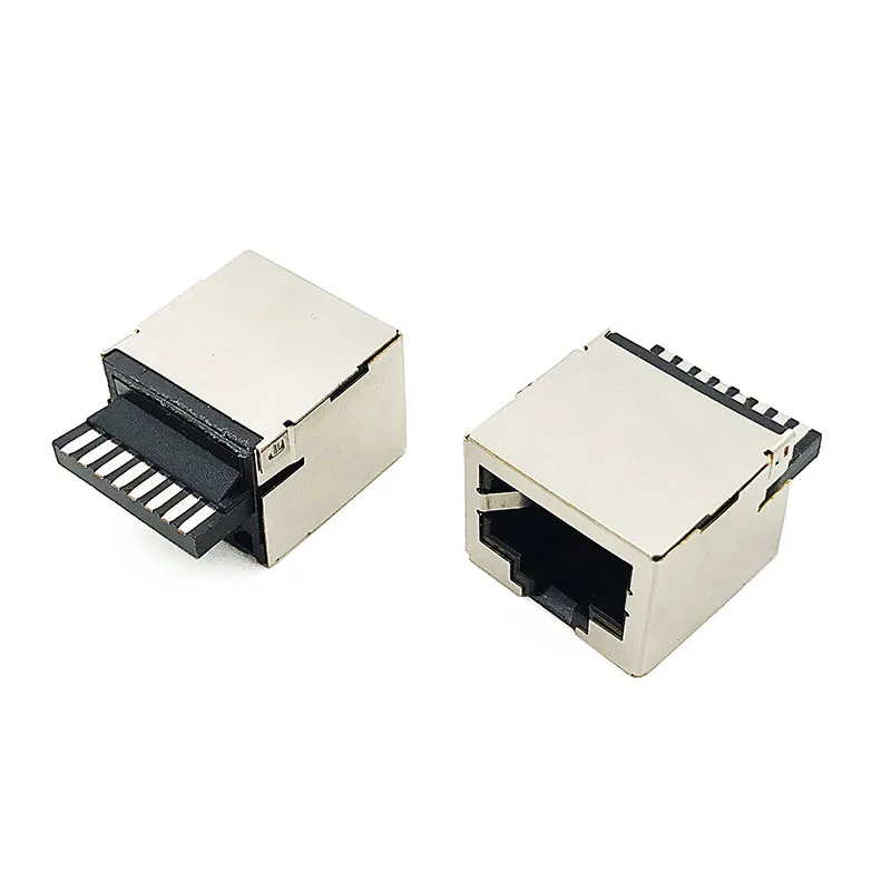 10/20 قطعة RJ45 موصل 8P8C أنثى قاعدة ملحومة كابل مناسبة للاتصالات الأمنية منافذ الشبكة مقاوم للماء