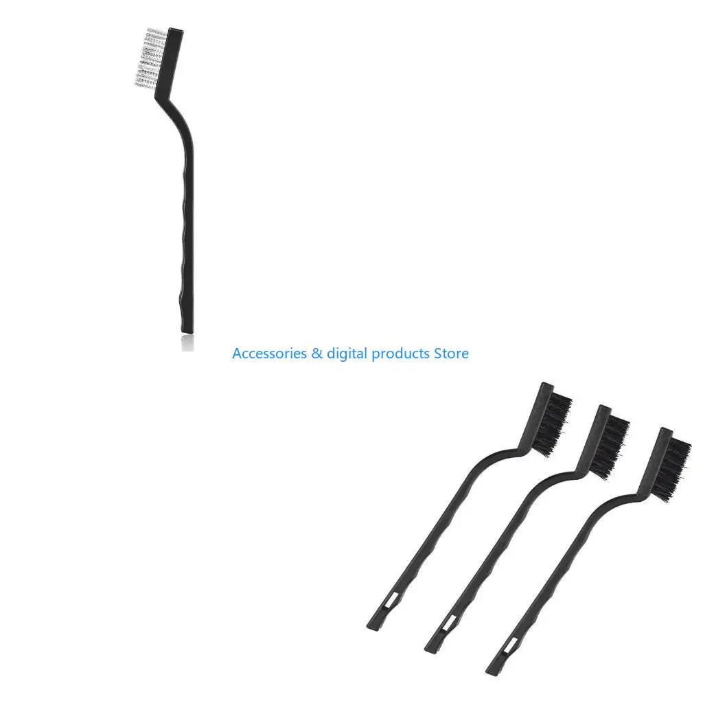 

77JD 3PCS Printer Brass Extruder Nozzles Cleaning Brush Copper/Nylon/Steel Wire