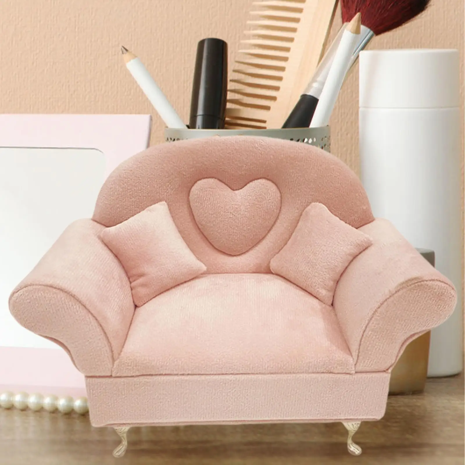 Caja de joyería para sofá a escala 1/6, casa en miniatura, organizador bonito, joyero