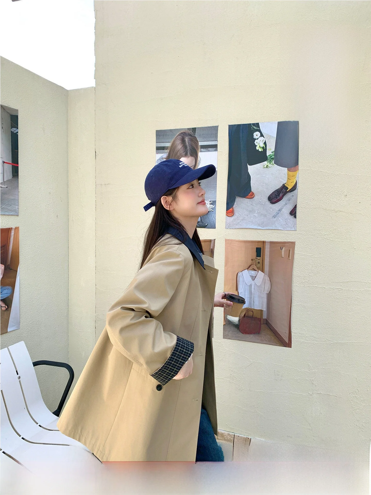 

Женская ветровка Li Xiaolong цвета хаки, средней длины, с отложным воротником, в британском стиле, больших размеров, осенне-зимняя верхняя одежда