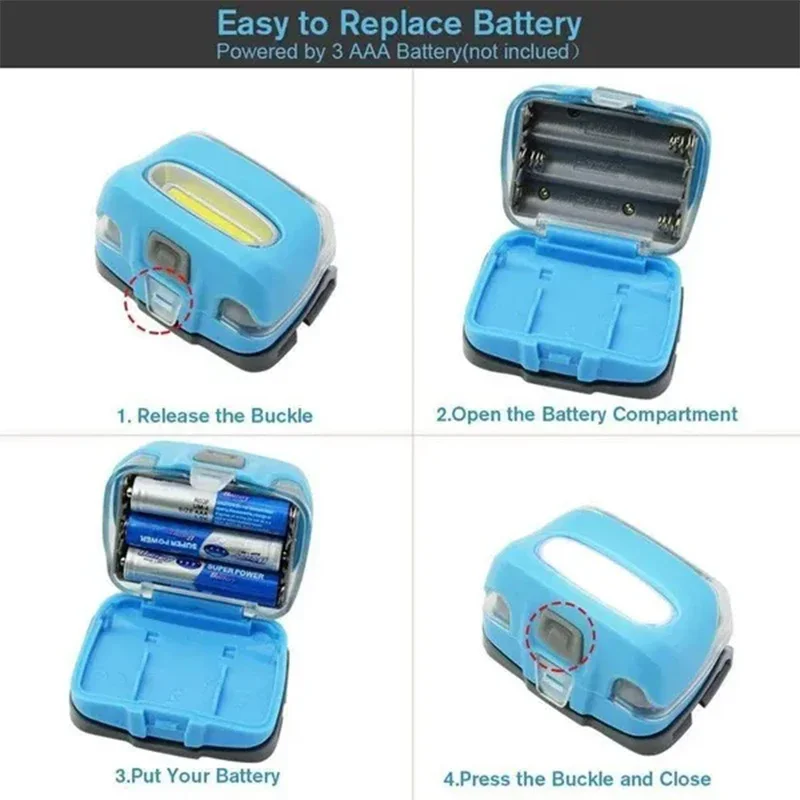 Tragbare Cob LED Scheinwerfer super helle leichte Scheinwerfer Mini 3 Modi Scheinwerfer Kopf Taschenlampe aaa