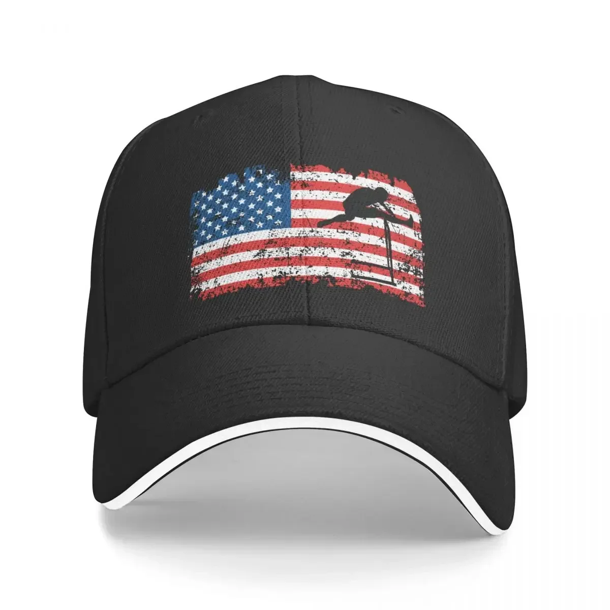 Hurdling, Hurdles, American Flag, July 4th Baseball Cap winter hats for men Beach Hats Woman Men's