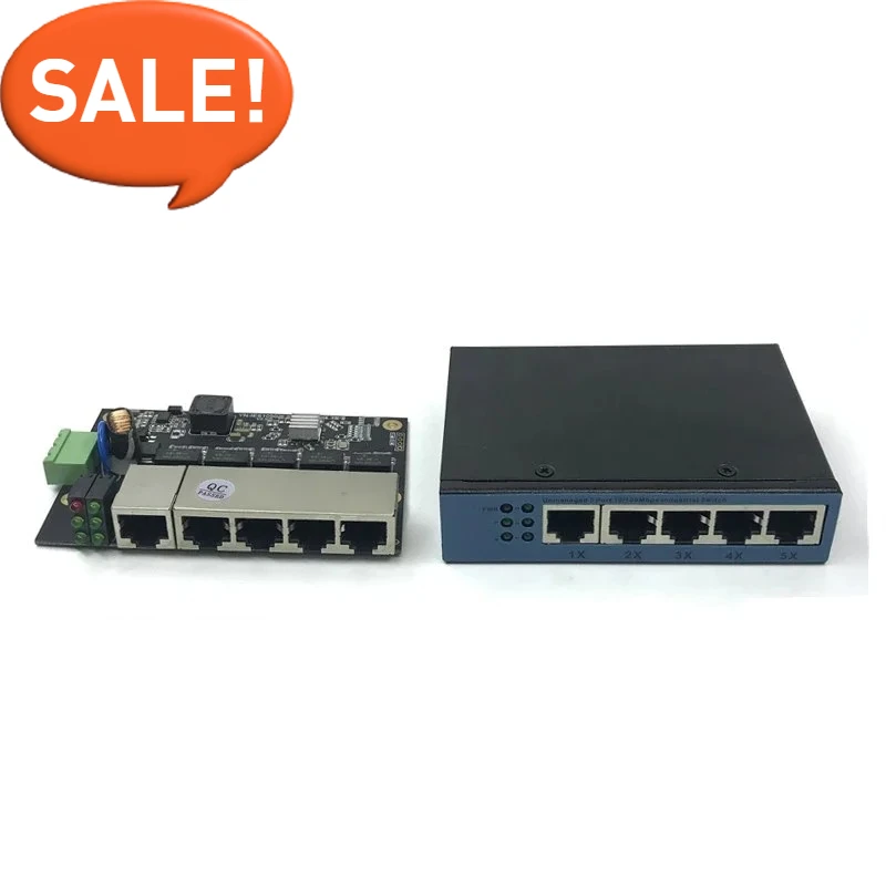Unmanaged 5port 10/100M industrial Ethernet switch module  PCBA board OEM Auto-sensing Ports PCBA board OEM Motherboard