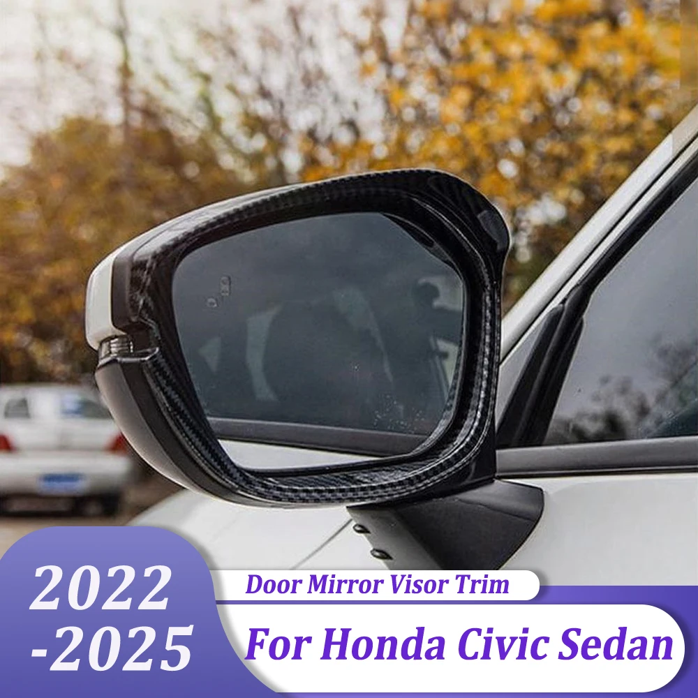 

Rearview Mirrors Rain Guard Visor Shade Trim Frame Side Door Mirror Cover For Honda Civic Sedan 2022 2023 2024 2025