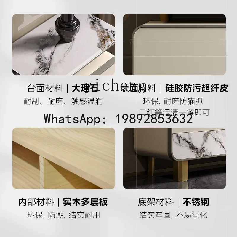 

W7- light luxury dining side storage cabinet post-modern simple marble high-end entrance shoe cabinet bucket cabinet