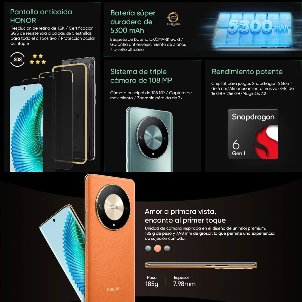 الإصدار العالمي لهاتف HONOR X9b HONOR Magic6 Lite 5G الذكي 6.78 بوصة شاشة AMOLED مضادة للسقوط 120 هرتز 108 ميجابكسل كاميرات ثلاثية بشريحتين