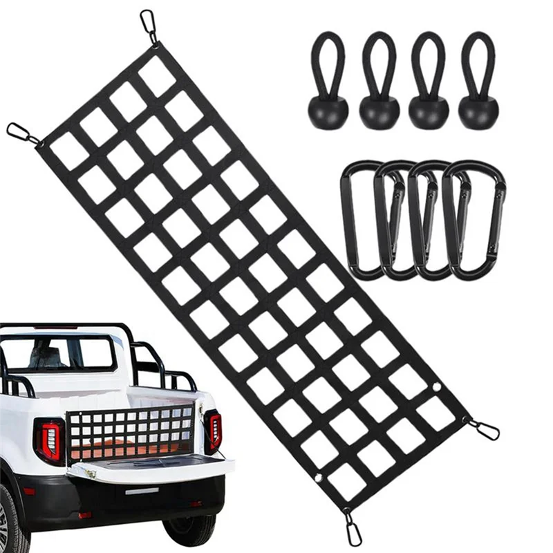 A19Q-Auto Kofferbak Organisator Netto Bescherming Pickup Truck Bed Cargo Mesh Achterklep Netto Cargo Opslag Netting Divider Accessoires