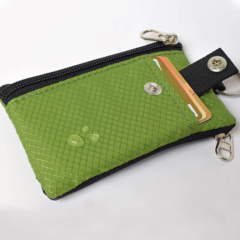 Gebwolf RFID Blocking Small Wallet with ID Window Waterproof Zipper Case Pouch with Lanyard Keychain for Cards Cash Coin Purse