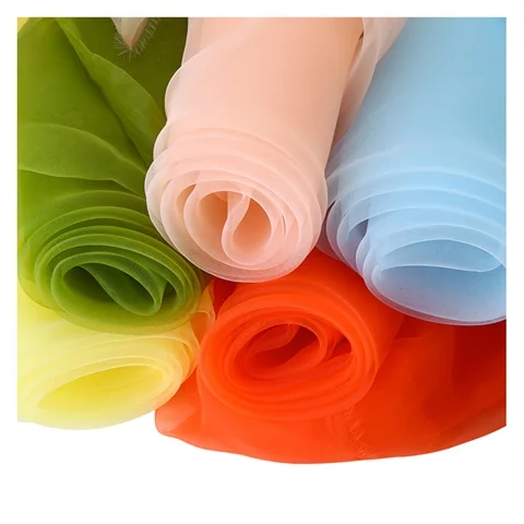 Organza Fabric By The Meter for Sewing Wedding Dresses Skirts Clothes Matte Yarn Thin Summer High Density Tulle Plain Breathable