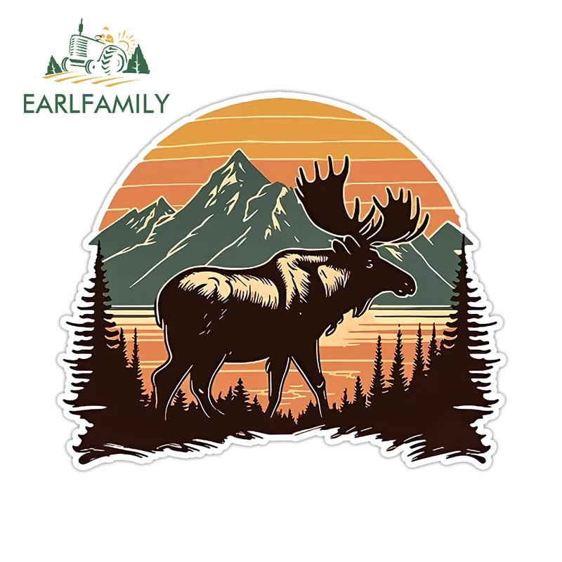 EARLFAMILY Mountain Camping Item Car Stickers Occlusion Scratch Caravan Window JDM Decals Waterproof Amusing Car Door Protector