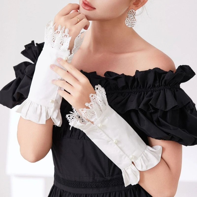 mangas-falsas-brancas-com-babados-removiveis-punhos-decorativos-elegantes-para-camisa-e-sueter-acessorios-de-moda-diy-para-mulheres