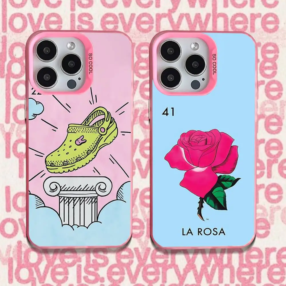 

Phone Case For iPhone 16,15,14,13,12,11,Pro,XS,Max,Plus,Mini,SE Funny Mexican Bingo Lottery Pink Candy Matte Shockproof Cover