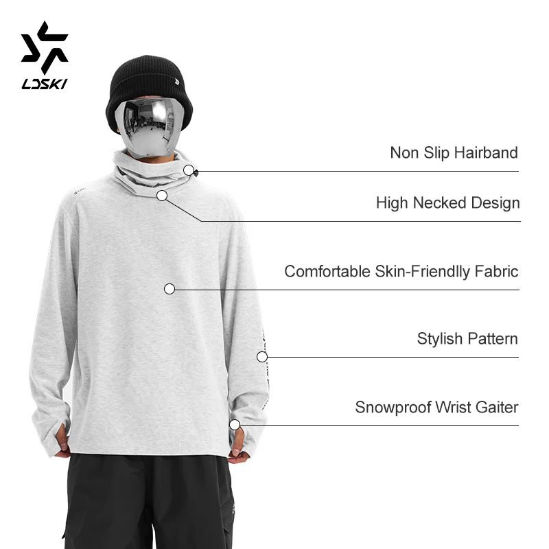 LDSKI Snowboard Sets Sweater Bibs Base Layer Sheep Cashmere Waterproof Windproof Thermal Insulation Skiing Warm Underwear Pants