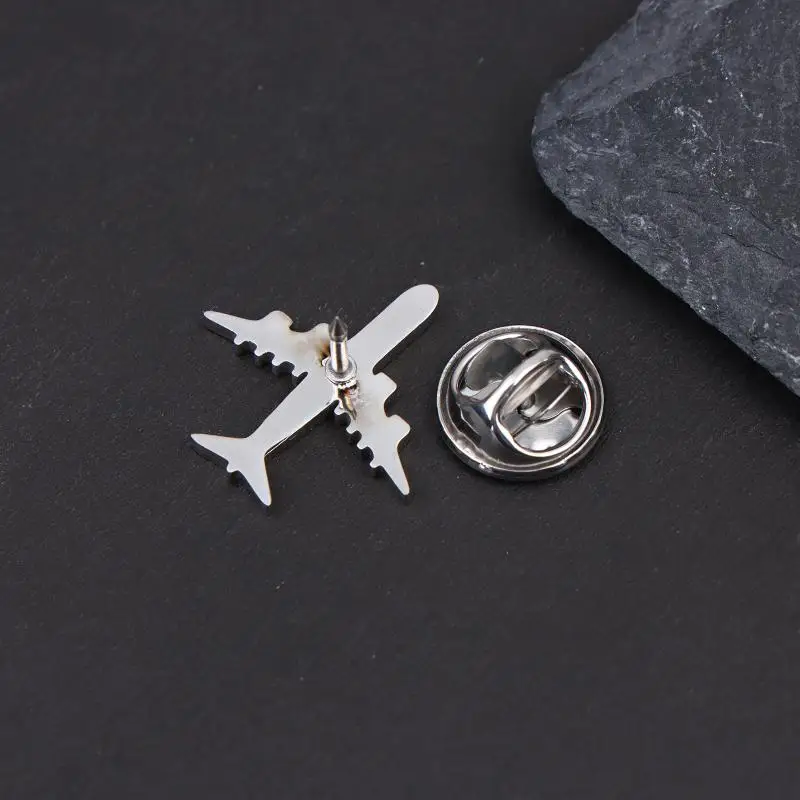 Stainless Steel Trendy Plane Lapel Pins Brooch For Women Men Cute Suit Collar Badges Jewelry Wholesale 2026 New Gifts