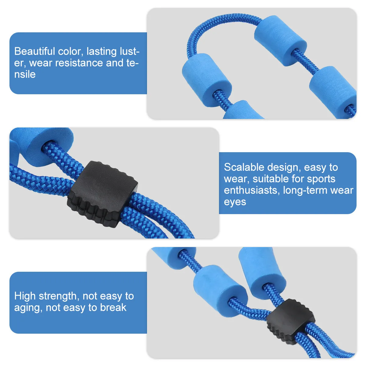 Glasses Lanyard Floating Sports Strap for Swimming Cycling Running Hiking Eyeglasses Holder Secure Adjustable Glasses Fixed