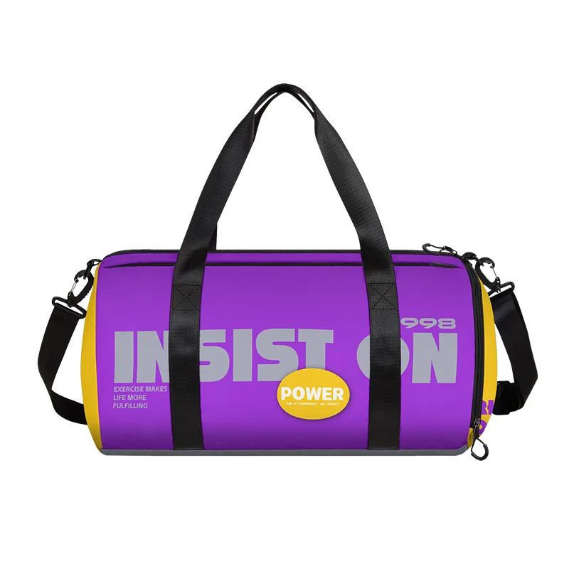 Nicho-cubo de zapatos independiente, bolsa ligera para entrenamiento deportivo y Fitness, color morado y amarillo, para viaje, natación, separación en seco y húmedo