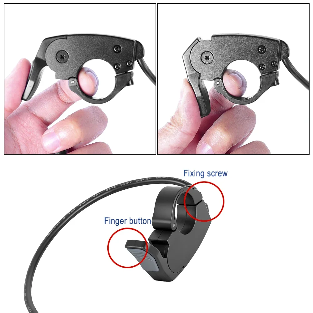 TT009 Finger Throttle E-bike Thumb Throttle 36V 48V 60V 72V for Electric Bicycle Handlebar 22mm Left Right Scooter Accelerator