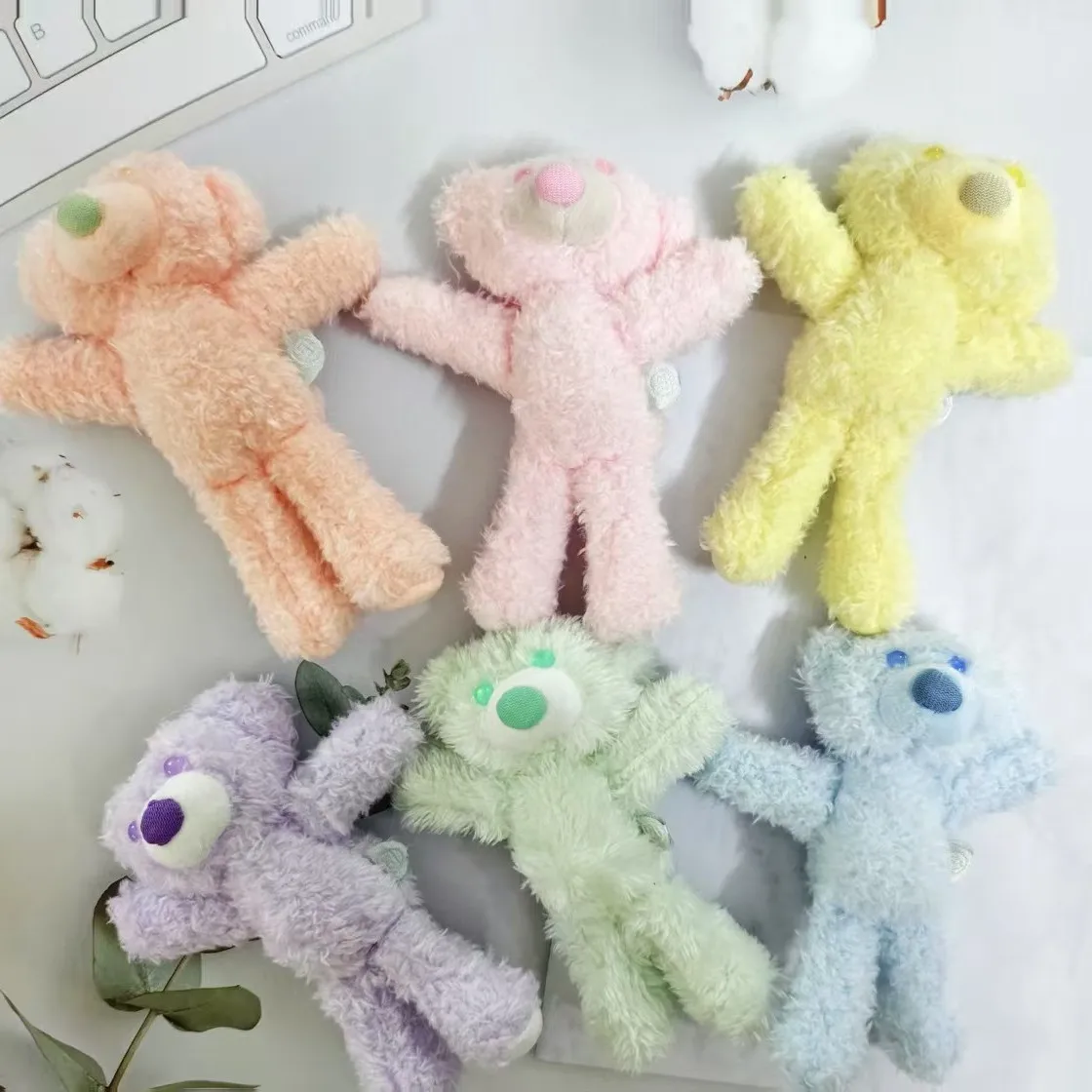 

13CM New Colorful Mini Bear Clothes Pendant Hundred Fashion Dolls Plush Toy Cartoon Plush Doll Decorative Clothing Holiday Gifts