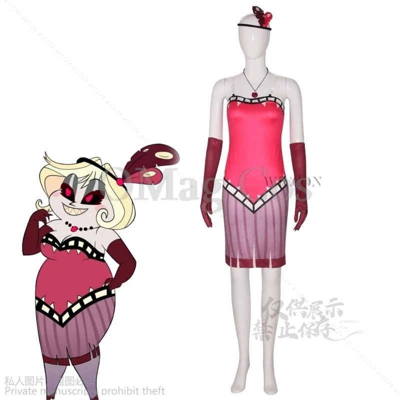 

Костюм на Хэллоуин Аниме хасбин для косплея, отелей, Чарли, миди, женское платье для взрослых, сексуальная юбка на бедрах, одежда для выступлений с демоном, для ролевых игр