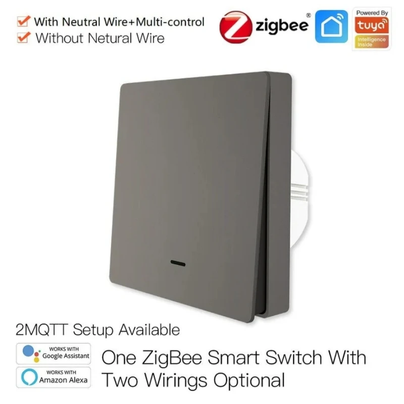 ZigBee 1/2/3 Gang Smart Push Button Light Switch Multi-Control Neutral Wire Optional EU