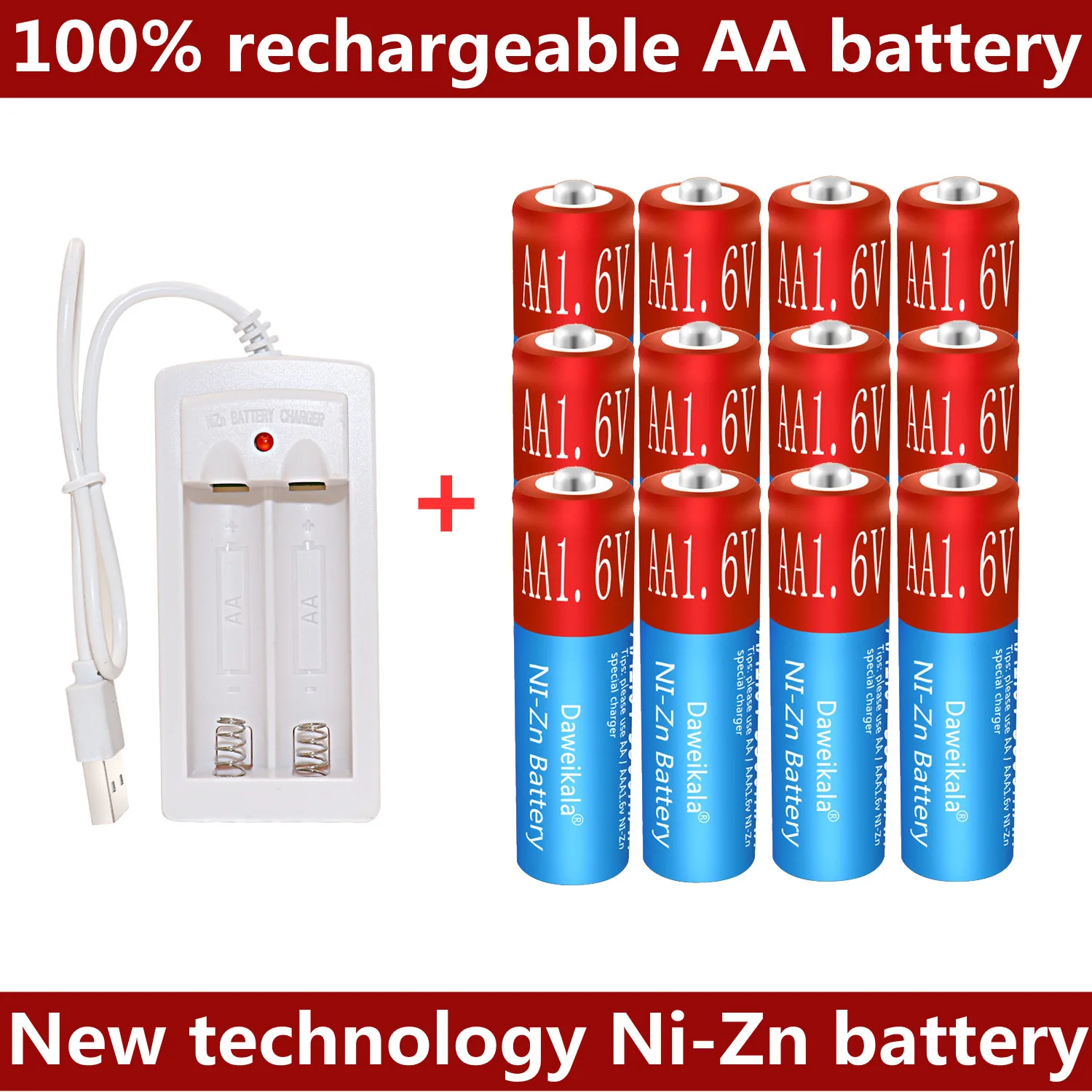 New Technology Can Charge 100% Aa1.6v Ni-Zn Battery, 3800 MAH Can Replace The Rechargeable Battery AA 1.5V Aa1.2v Battery