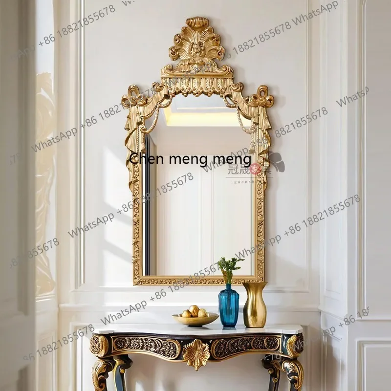 A17 European high-end entrance fireplace wall hanging decoration American retro French bedroom custom makeup mirror