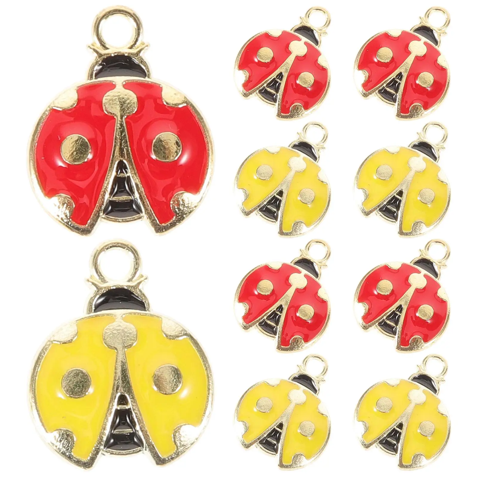 

10 Pcs Alloy Ladybug Pendant DIY Jewelry Charms for Crafts Necklaces Phone Case Hair Clip Accessories Metal Small