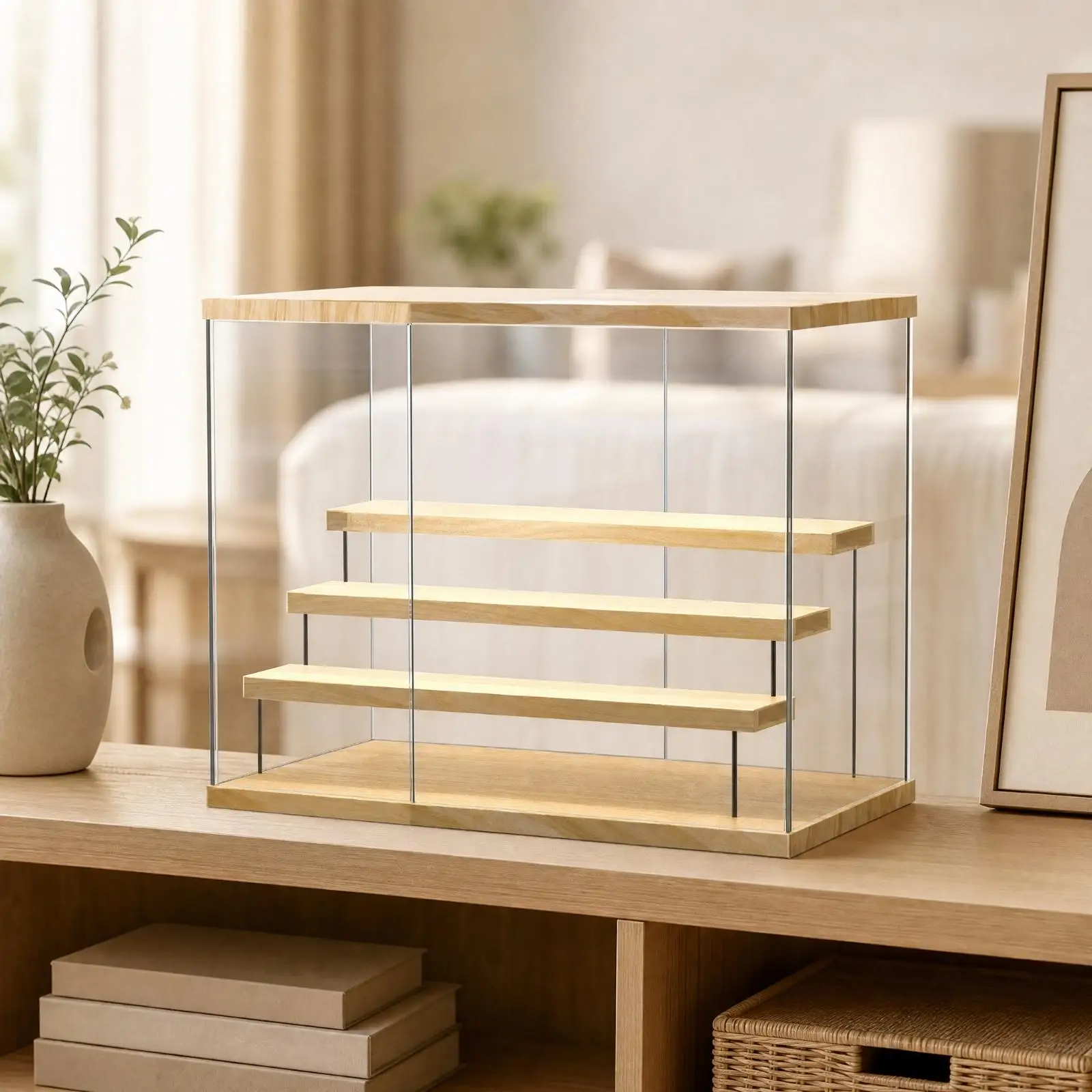 Clear Acrylic Display Case with Dustproof Acrylic Display Case with Transparent for Collectors, Hobbyists, Study, Desk, Bedroom