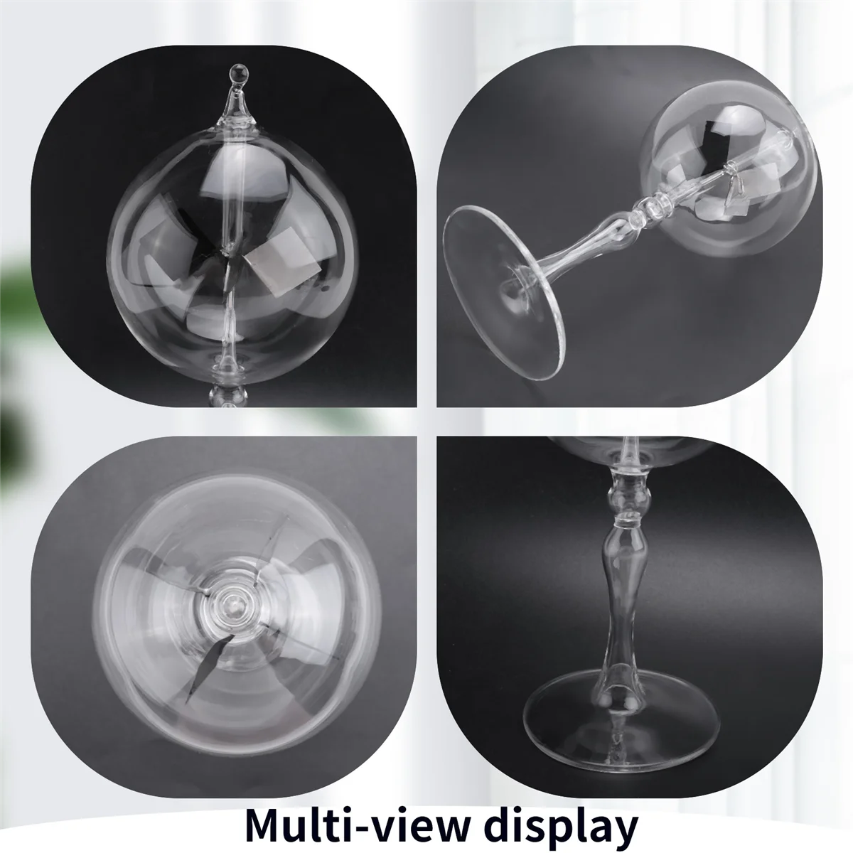 F-3C 20,5 cm Glas-Windmühle, solarbetrieben, Crookes Radiometer, Lichtmühle/pädagogisches Lehr- und Lernwerkzeug/Büro-Heimdekoration