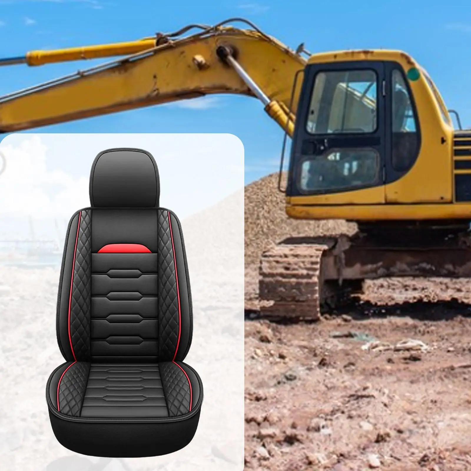 

Excavator Seat Cover Protector Replace Parts Simple Installation High Performance Attachment Professional Heavy Duty PU Leather