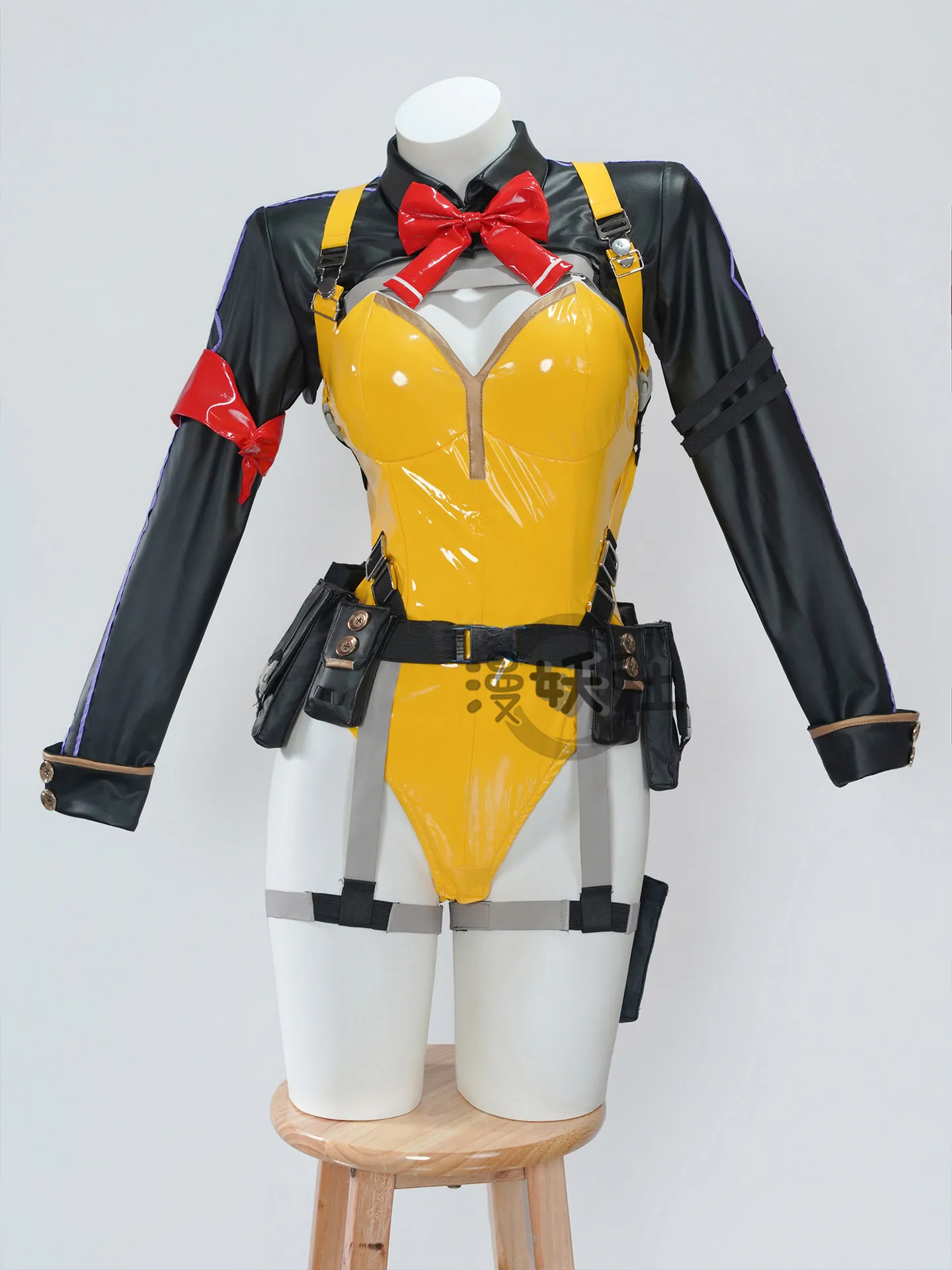 Disfraz de Cosplay de Girls Frontline 2 Exilium Vector Battlefield Shadow Bunny Girl, Conjunto de Body de Cuero para Mujer, Traje de Juego Personalizado