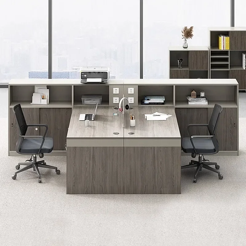 Financial desk T-shaped double desk Simple modern office staff Office desk and chair combination Fashion workstation