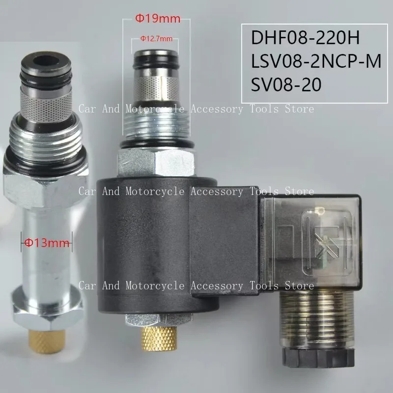 Hydraulic Threaded Cartridge Solenoid Valve 2 Position 2 Way Normally Closed DHF08-220H LSV08-2NCP-M DC12V/DC24V/AC220V 250bar