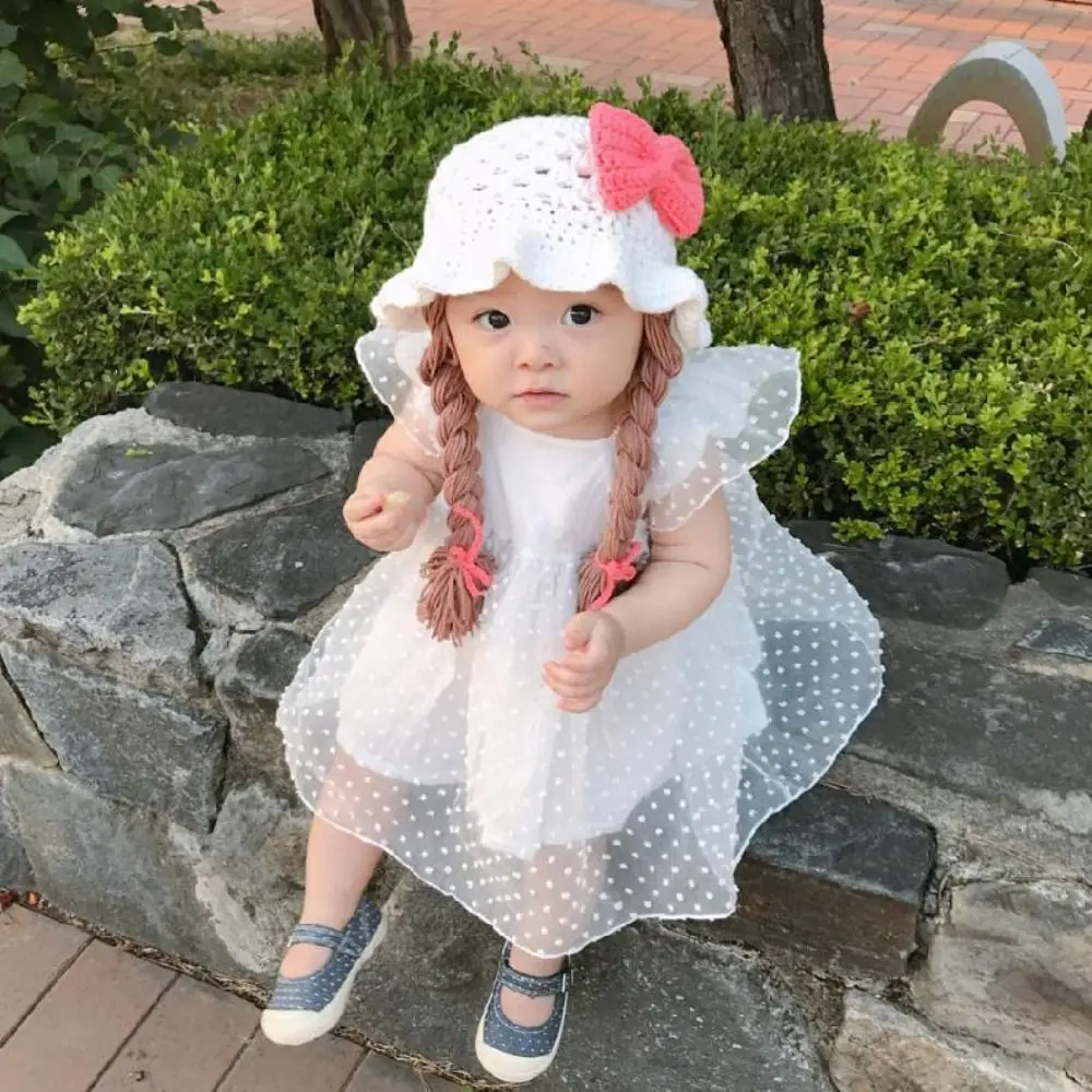

Pink Bow Wool Cap With Plaits Braided Design Handmade Braided Earflap Handmade Knitted Girls Style Photoshoot Wool Cap