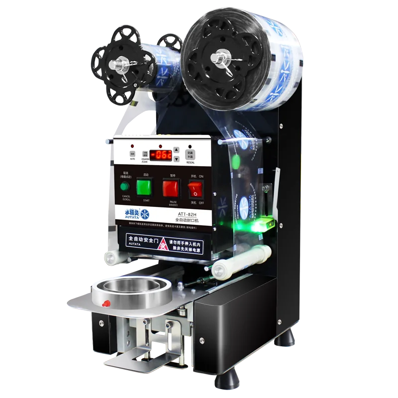 

Коммерческая автоматическая машина для запечатывания, большая кнопочная машина для запечатывания напитков и соевого молока