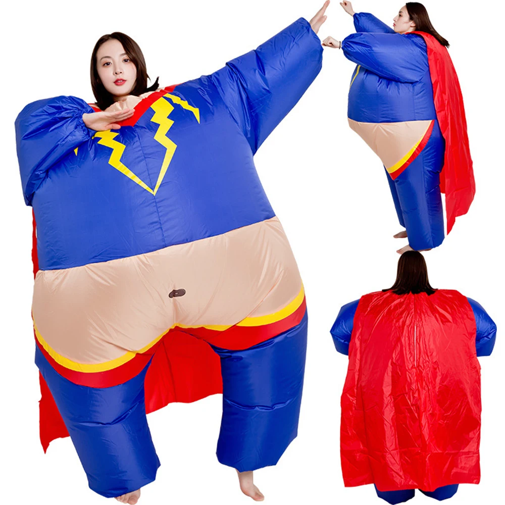 JYZCOS Super Cosplay Hero Costume Anime Full Body Fat Blow Up Suit Movie Role Play Fancy Dress for Halloween Clothes