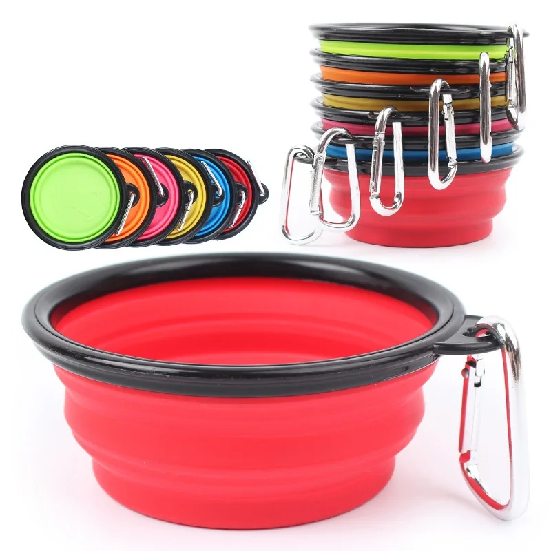 Folding Portable Dog Bowls Silicone Food Water Bowl for Dogs Pet Accessories Travel Outdoor Dog Feeder Bowls Cat Puppy Supplies