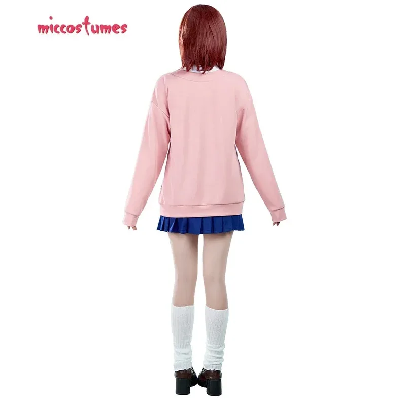 25COSMiccostumes 여성용 모모 코스프레 의상 학교 유니폼 셔츠 블라우스 세트 (Pleated 스커트 Bowtie 포함)