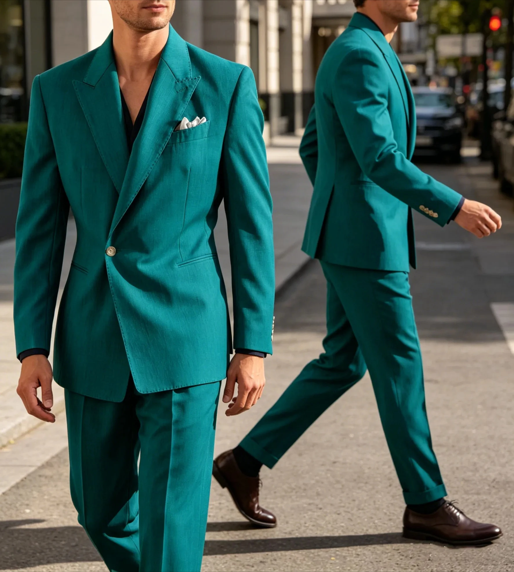 

Premium Slim Men's Suit Set High Quality Fashion Solid Color Business Casual Suit Wedding Office Party Formal Occasions Wear