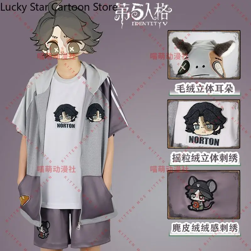 

Household Clothes Identity V Norton Campbell Prospector Game Student Anime Cosplay Short Sleeved Pajamas Shorts Home Suit Set