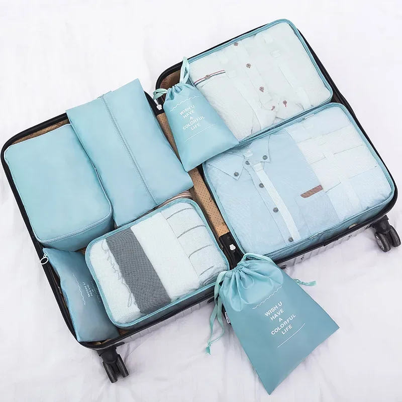 

8 Pieces Thickened Travel Storage Bag Underwear Makeup Toiletries Organizer For Clothes Luggage Packing Cube Suitcase Tidy Pouch