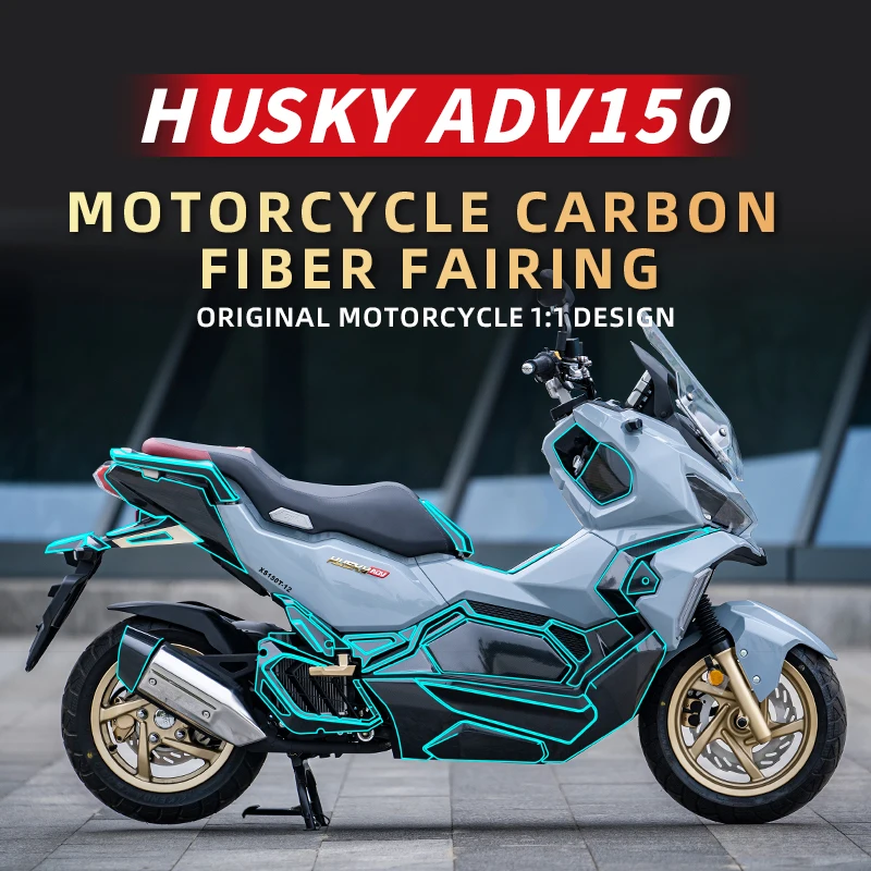 For SYM HUSKY ADV150 Motorcycle Carbon Fiber Fairing Stickers Kits Of Bike Accessories Plastic Decoratin And Protection